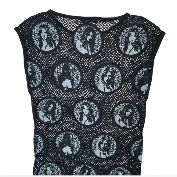 Vintage 90s HYSTERIC GLAMOUR Knit pin-up girl tank/vest - Picture 3 of 4